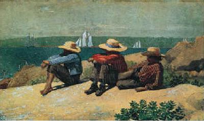 Winslow Homer On the Beach, 1875 oil painting image